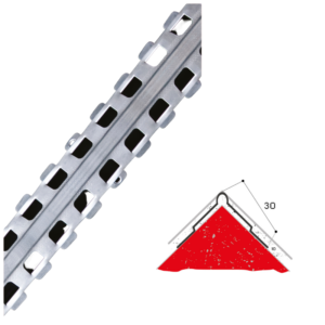 PARASPIGOLO ZN ALETTATO 30X30 ANGOLO ARROTONDATO