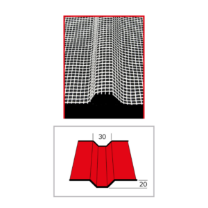 RETE CORNICE A "U"PREFORMATA mm.40X2000 L200