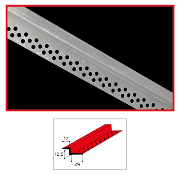 PROFILO CORNICE -SCURETTO  a "Z" ALLUMINIO   L.300