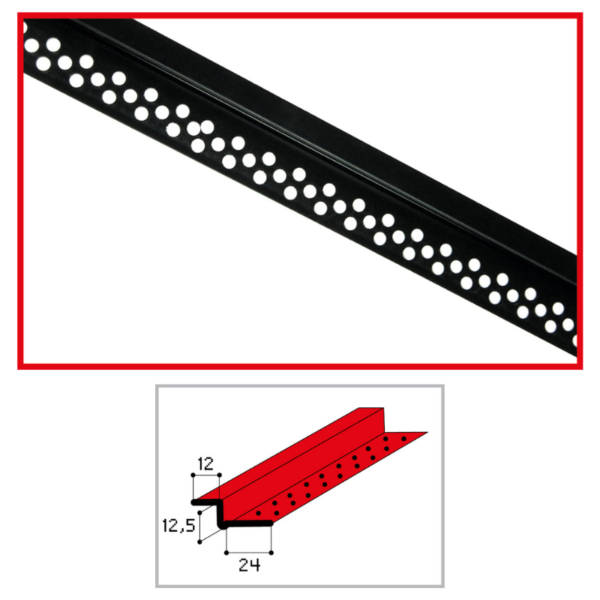 PROFILO CORNICE -SCURETTO  a "Z"  Prev.Nero    L.300