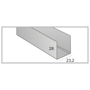 PROFILO AD U PERIMETRALE 28X23X28      L.300