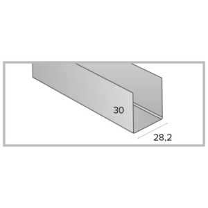 PROFILO AD U PERIMETRALE 30X28,2X30   L.400