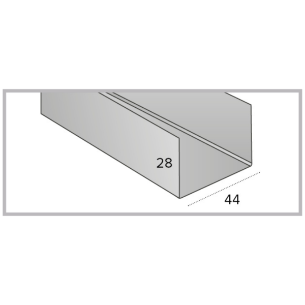 PROFILO AD U PERIMETRALE 28X44X28      L300